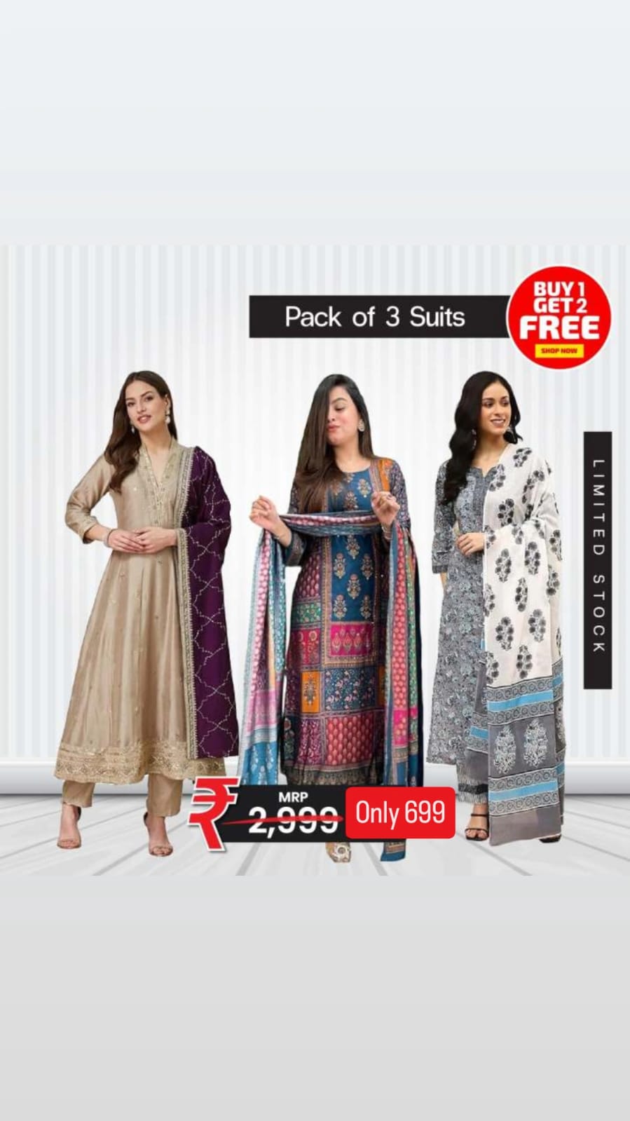 Festive Ready Cotton Suit Pack – Budget Deal ₹699