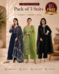 Premium Cotton Blend 3 Piece Ethnic Suit Set for Women